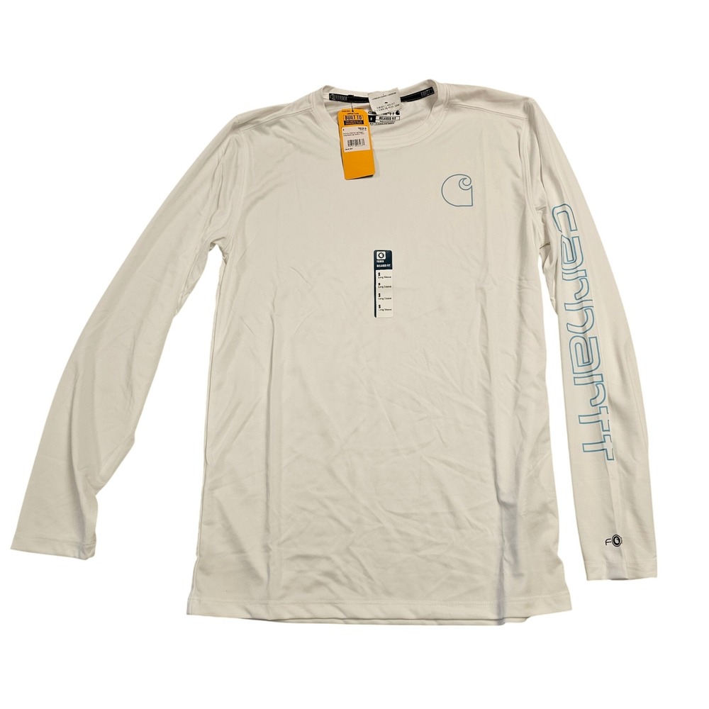 Carhartt Force Sun Defender Long Sleeve Graphic T-Shirt White Small 106164-WHT